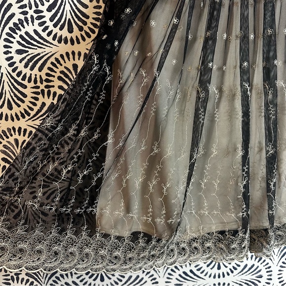 New York & Company Embroidered Lace Overlay Whimsy Skirt - Picture 2 of 11